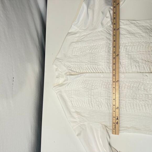 Yigal Azrouel Long Sleeve Button Up Top Womens 8 White Asian Style Minimalist - Picture 11 of 13